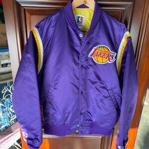 Vintage 90’s Starter NBA Los Angeles Lakers Bomber Jacket LeBron James Luka Kobe